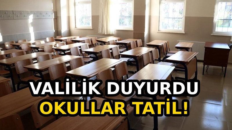 Valilikten son dakika duyurusu: Okullar tatil edildi